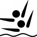 Olympic sports synchronized swimming pictogram clip art 12981